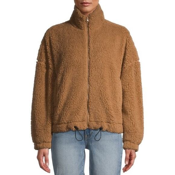 JUNIORS XS 1 Women New No Boundaries Light Plush Sherpa Zip Front Jacket - Picture 1 of 3